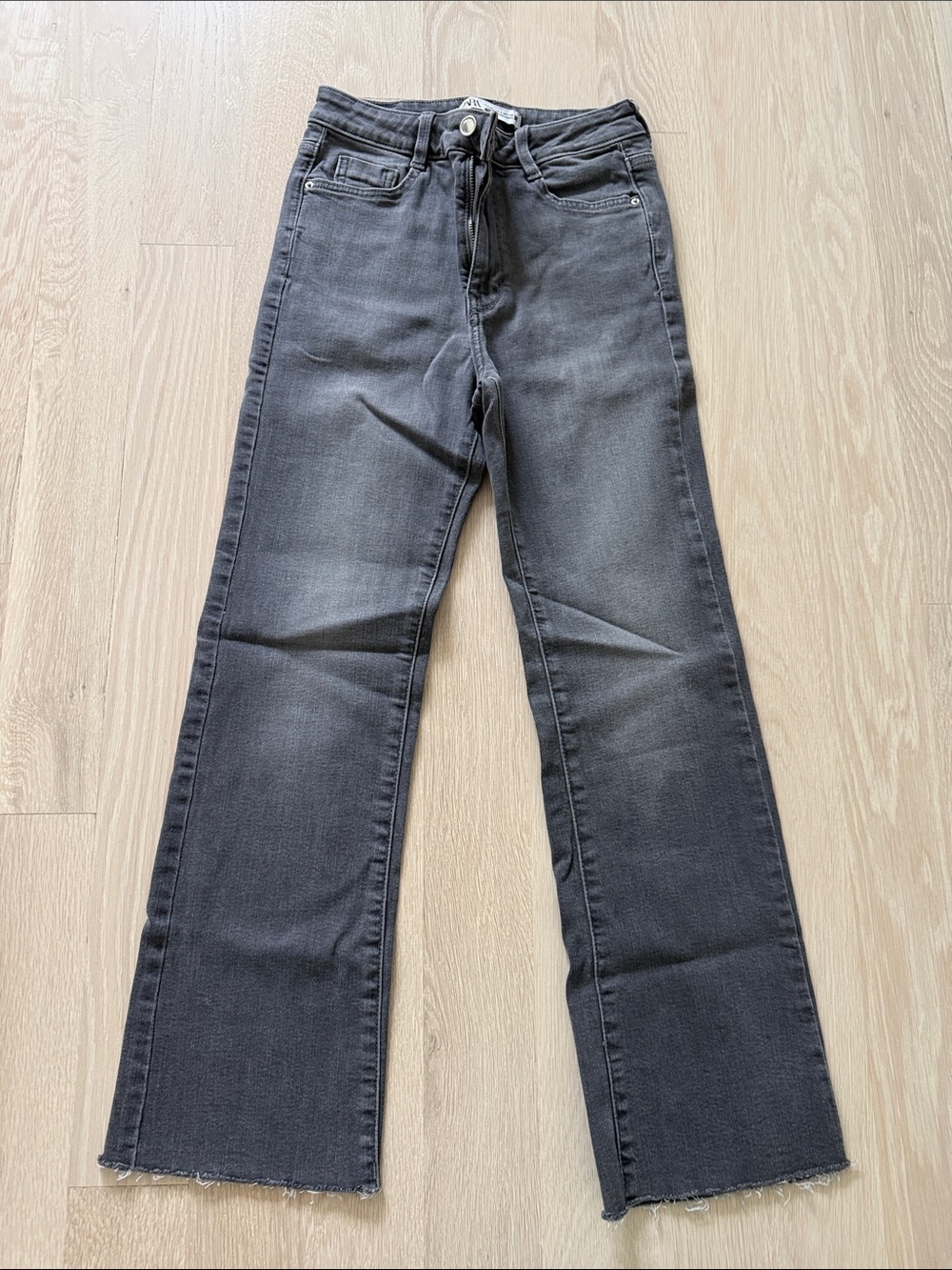 Zara Black-Gray Flared Jeans